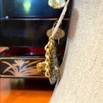 Vintage Elegant Dangle Earrings with Gold Chain and Gray Stone Element Green Photo 9