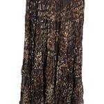 Cecico Layered sheer crinkle neutral camo tiered maxi skirt midi jungle animal whimsy Photo 1
