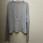 Urban Outfitters  Small Light Gray Oversized Thermal Sweater Long Sleeve Top Photo 2