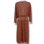 Forever 21 Floral Kimono Robe Semi-Sheer Size Medium Brown Belted Yellow Roses Photo 1