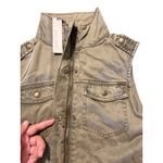 Max jeans Utility Vest XS Olive Green Sleeveless Zip Button 100% Tencel Photo 7