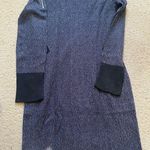 Maje  Navy Knit metallic long sleeve zip shoulder Sweater dress Photo 0