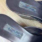 Brighton  Leopard‎ Patent Leather Cork Wedge Heel Sandal Slides Brown 7.5 Photo 9