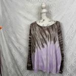 AnyBody Cozy Knit Tie Dye Long Sleeve Top Size 1X NWT Purple Photo 4