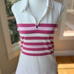 Puma Golf White Fuschia Pink Stripe Sleeveless Dry Cell Polo Shirt Size Small Photo 1