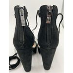 n by Nicole Miller Chunky Platform Vegan Suede Black Heels Tie Up Sandal 6.5 new Photo 7