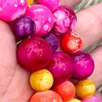 Pink, orange, yellow and purple colorful beaded necklace Photo 1