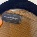 Wooden Ships Open Cardigan Poncho Shrug, Khaki with White Stripe, Women’s Sm/Med Photo 3