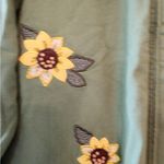 Mandal Bay 100% Cotton Jacket Sun Flower Decoretion Size xl Green Photo 2