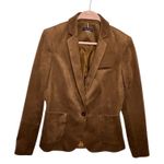 Tommy Hilfiger NWOT  Womens Brown Faux Suede Blazer Jacket Button Front Size 6 Photo 1
