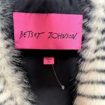 Betsey Johnson  Faux Fur Vest Black & White Fuzzy Outerwear XS Photo 4