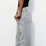 ZARA TRF HIGH WAIST Metal RING TRIM JEANS Size 4 NEW Photo 7