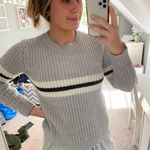 Pink Rose  Striped Knit Sweater Photo 0