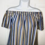 Modcloth Off Shoulder Rayon Mini Dress Cape Cod Cutie Blue S Photo 2