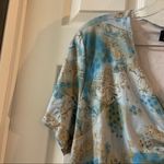 The Great  American Sportswear Co Blue Print V Neck Blouse XXL Photo 3