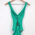 La Blanca Cross Back One-Piece Swimsuit Tummy Control Emerald Green Size 6 Photo 5