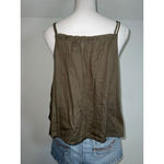 Mudd Women's  Olive Green Embroidered Button Front Tank Top L Photo 2