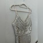 Eliza J NWT  Champagne long Formal Sequin Dress size 12 Photo 5