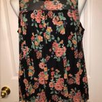 Bobbie & Brooks Bobbie Brooks Sz M Black Floral Sheer Yoke Tank Top NEW NWT Photo 1