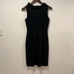 J.Crew  Factory Suiting Black Wool Blend Ruffle Neckline Sheath Dress Size‎ 0 Photo 4