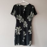 Westport VTG 90's Ltd Women's Grey Olive Green Floral Faux Wrap Dress Size 6 Photo 1