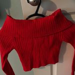 Forever 21 Red Off The Shoulder Sweater Photo 0