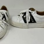 Michele Lopriore  Leather Silver Studded Flat Lace Up Casual Sneakers Shoes White Photo 0