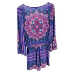 American Eagle  Outfitters AEO Multi Print Bell Sleeve VNeck Festival Boho Romper Photo 6