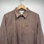 Chadwick's Vintage Brown Microsuede Button Front Tunic Length Top Chadwick’s Real Comfort Photo 3