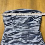 NWT Cinq à Sept 100% Silk Eliza Asymmetric Hem Strapless Satin Cocktail Dress 8 Blue Photo 9