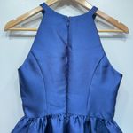 Wendy Bird Formal Party Dress Navy Blue Satin Halter Neckline Fit and Flare 2 Photo 9