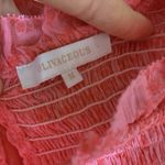 Olivaceous  Pink Smocked Ruffle Mini Dress Short Sleeve Tiered Medium Photo 4