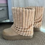 These Three Boutique Nude/tan/cream color platform Fur boot Photo 2