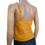 Abound New  Floral Print Linen Blend Square Neck Cropped Tank Top Orange Photo 3