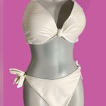Shade & Shore White Lightly Padded Shiny Underwire Bikini Two Piece Suit Photo 1