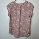 Fun 2 Fun Dusty Powder Pink Floral Cap Sleeve Blouse Size Small Photo 4