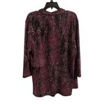 Allison Daley Women's Large 3/4 Sleeve Purple Striped Open Cardigan Photo 6