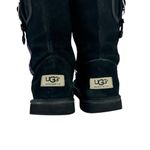 UGG  F3010G Black Suede Cargo Pocket Sheepskin Retro Tall Boots Womens Size 5 Photo 6