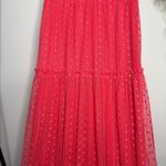 FLAWED Tuckernuck Poppy Pink Tulle Giselle Gown Floral Embroidered size L Large Photo 3