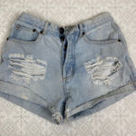Tobi  Light Wash Distressed Denim‎ Jean Shorts - Women's Size 28 Photo 0