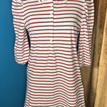 Buru Women’s Nautical Striped Puffed Sleeve Polo Stretch Dress Size M Preppy Red Size M Photo 0