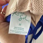 Kona Sol  Blue One Piece Womens M Swimsuit Swim Beach Resort Cruise Ribbed Padded Photo 4