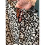 Levi's  Puff Sleeve Tie Front Crop Blouse Floral Black Women's Size Medium Photo 4