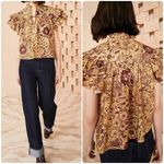 Ulla Johnson Ruffle Sleeve Letty Top in Amber Photo 1