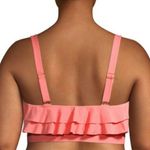 🆕‎ Women's Plus 1X 16 18 Coral Ruffle Bikini Swim Top NEW NWT Pink Photo 3
