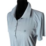G/FORE Womens Tech Nylon Ribbed Golf Polo Size M Blue Performance Activewear Blue Size M Photo 4