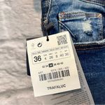 ZARA NWT Trafaluc Denim Womens US 4 Distressed Blue Wash Slouchy Skinny Jeans Photo 4