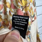 POL  Boho Floral Patchwork Button Front Cream Multicolor Peasant Top Size Small Photo 5