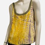 Tangerine Double Scoop Neck Beaded 100% Silk Top S Photo 0