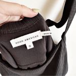 Good American  90s Ribbed Tank Midi Dress Black Size 6 Square Neck Going Out Photo 6